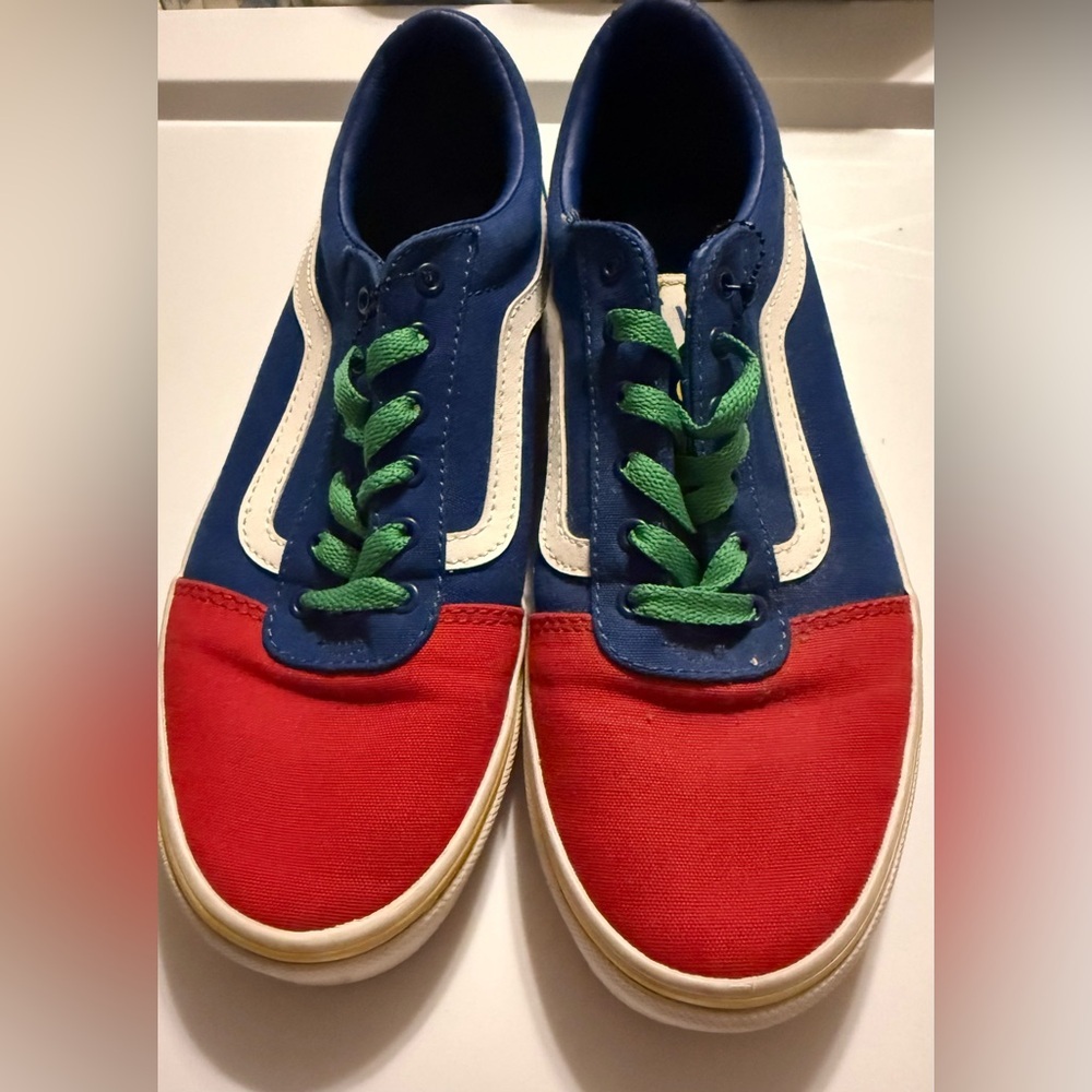Vans Old Skool Skater Youth Sneakers in Bright Yellow and Red Colorblock Size 6